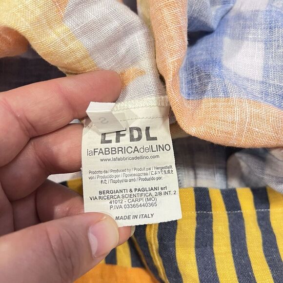 LFDL LA FABBRICA DEL LINO Linen Halter Maxi Dress Size Small Made in Italy - Picture 6 of 8